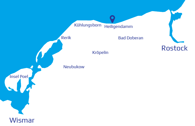 Lageplan der Kite- und Surfschule Heiligendamm